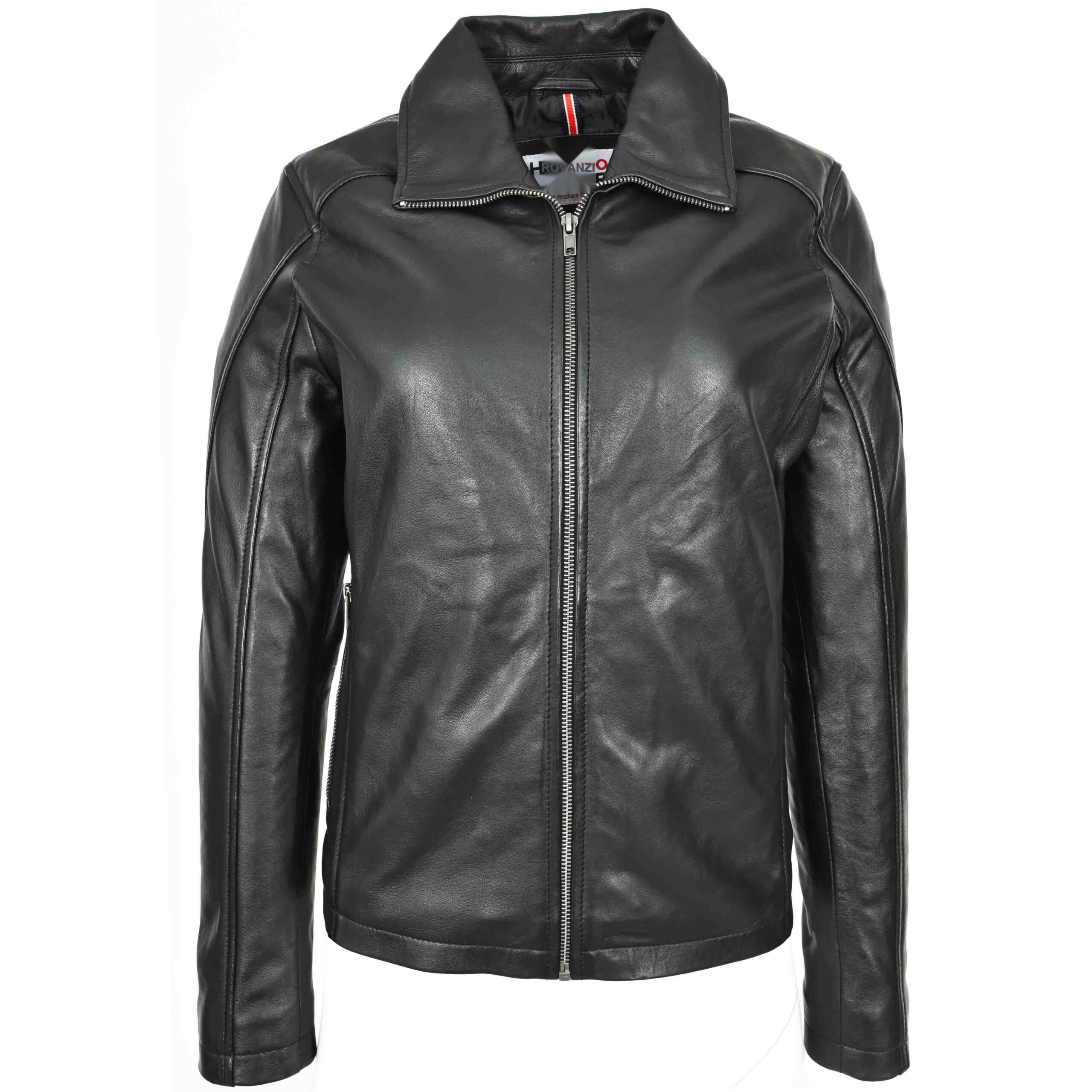 BUNERI Black Leather Classic Box Zip Jacket – 7