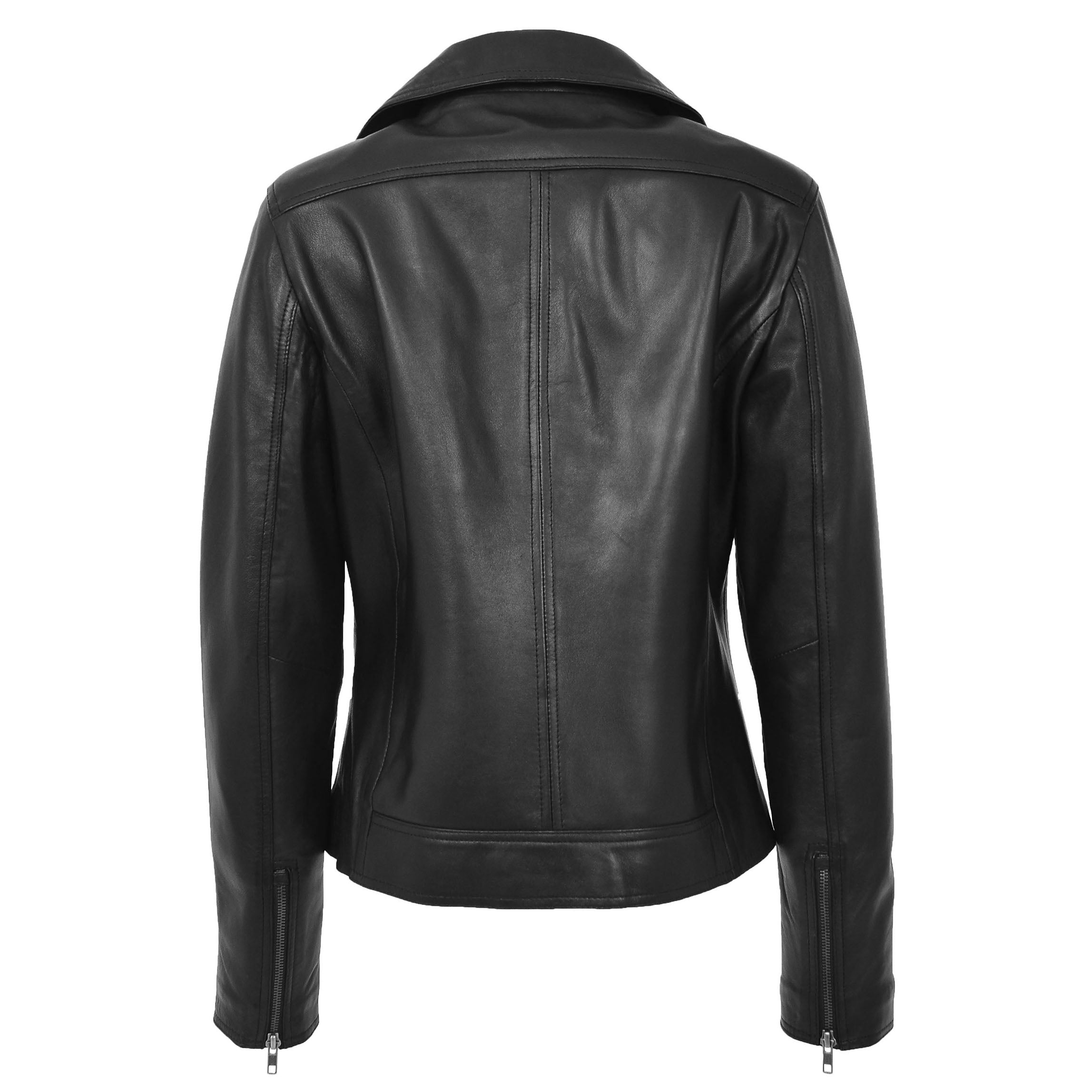 BUNERI Black Soft Leather Cross Zip Biker Jacket – 2
