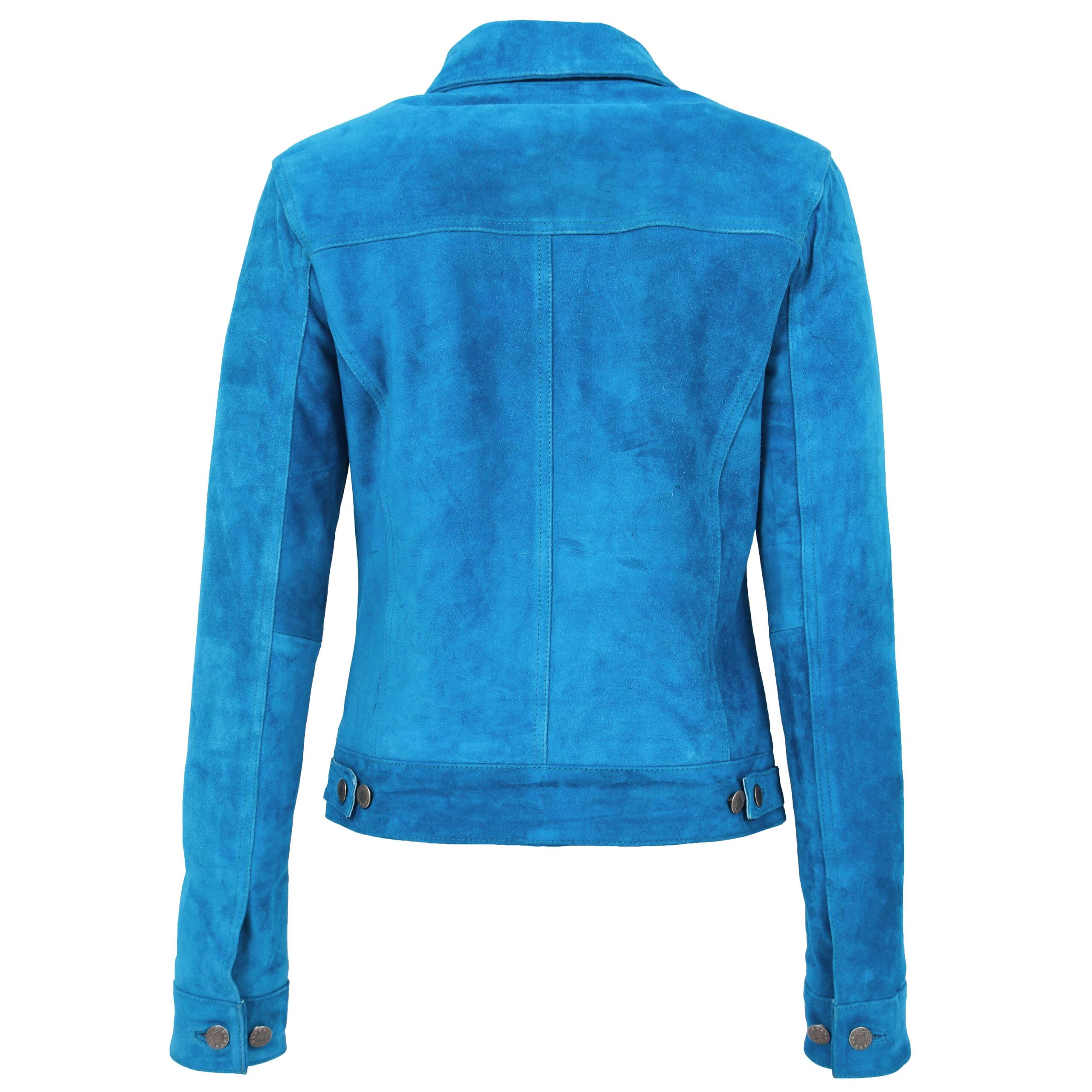 BUNERI Teal Blue Suede Trucker Style Jacket – 2
