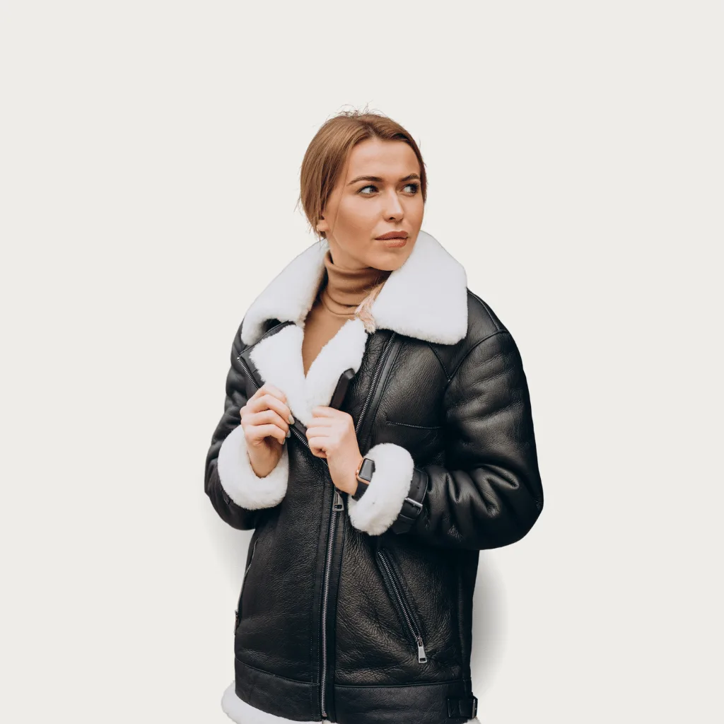 Women's Real Leather Aviator Pilot Jackets Buneri USA